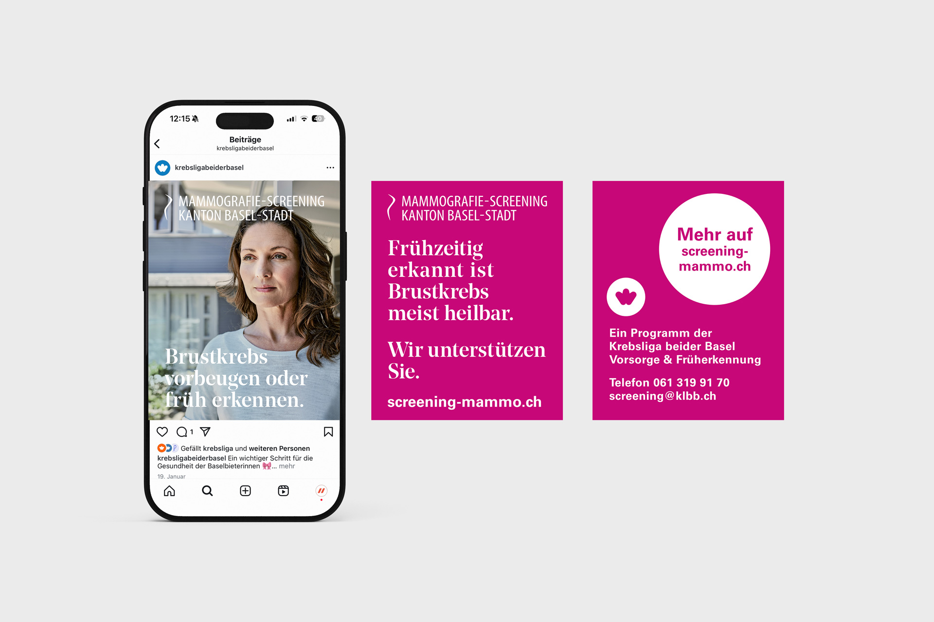 Social Media Carousel Mobile fr KLBB Mammografie Screening Kanton Basel-Stadt